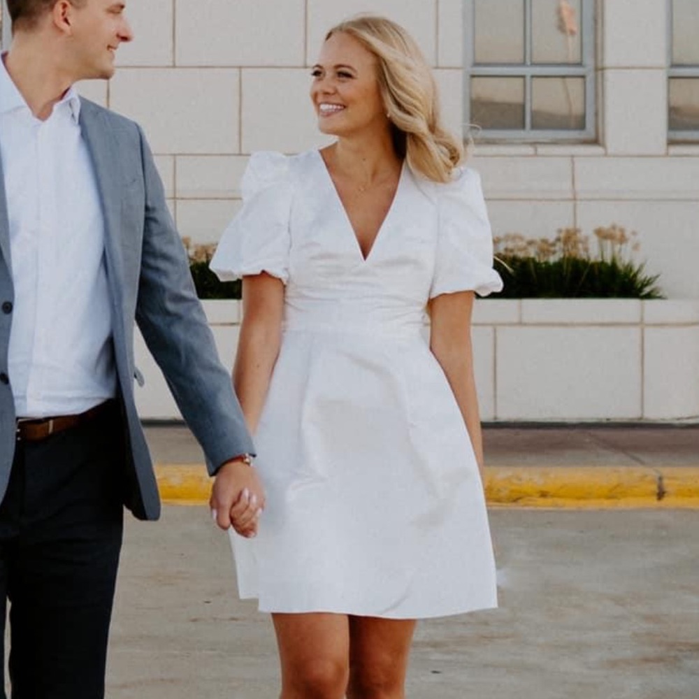 Satin Bridal Mini Dress